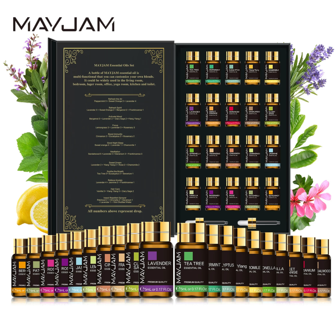 Coffret Huiles Essentielles – Luxe Sensoriel (20 x 5ml) | Aromathérapie & Bien-être