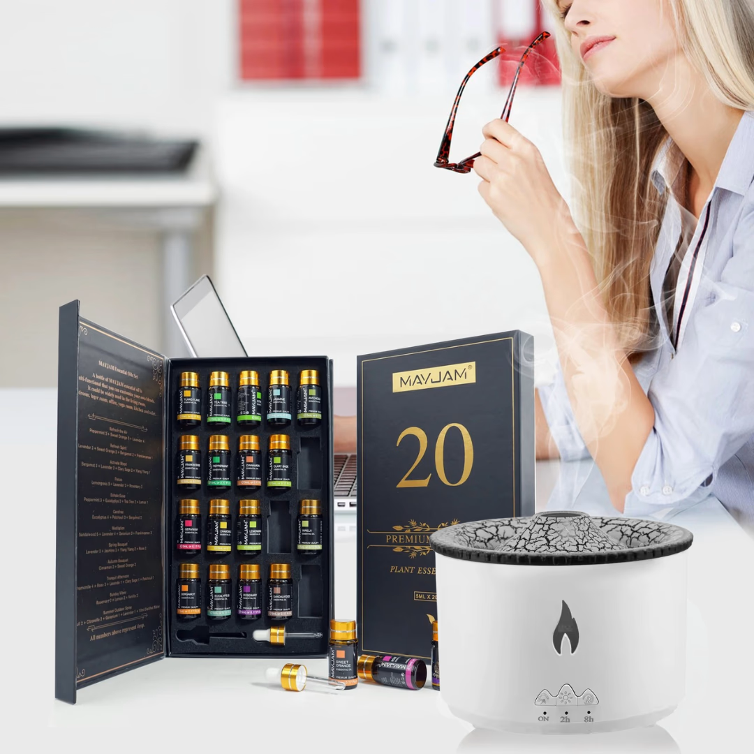 Coffret Huiles Essentielles – Luxe Sensoriel (20 x 5ml) | Aromathérapie & Bien-être