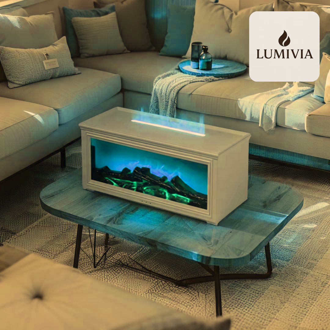 Diffuseur d'Huiles Essentielles LUMIVIA Ignite - Design Cheminée Effet Flamme LED + Télécommande