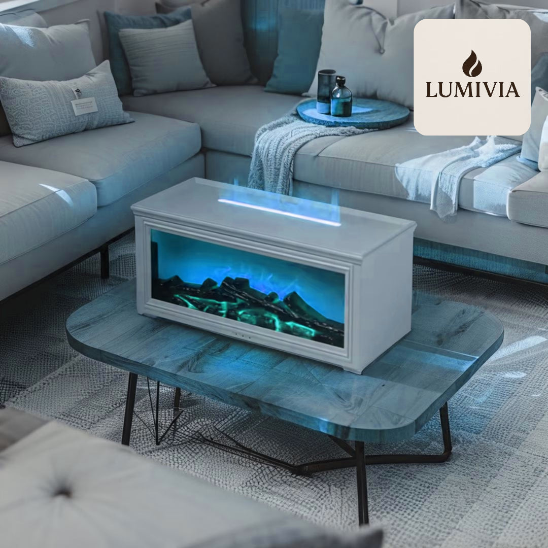Diffuseur d'Huiles Essentielles LUMIVIA Ignite - Design Cheminée Effet Flamme LED + Télécommande