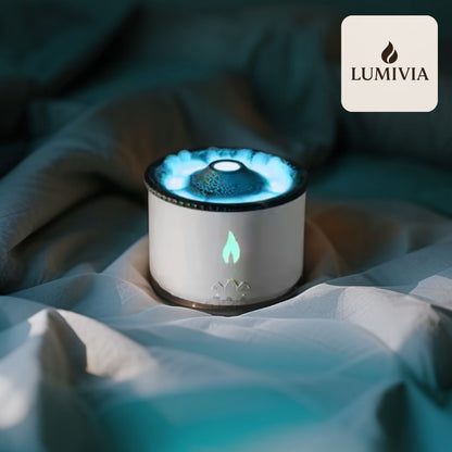Diffuseur d'Huiles Essentielles LUMIVIA Myst - Design Volcan LED Feu et Glace + Télécommande