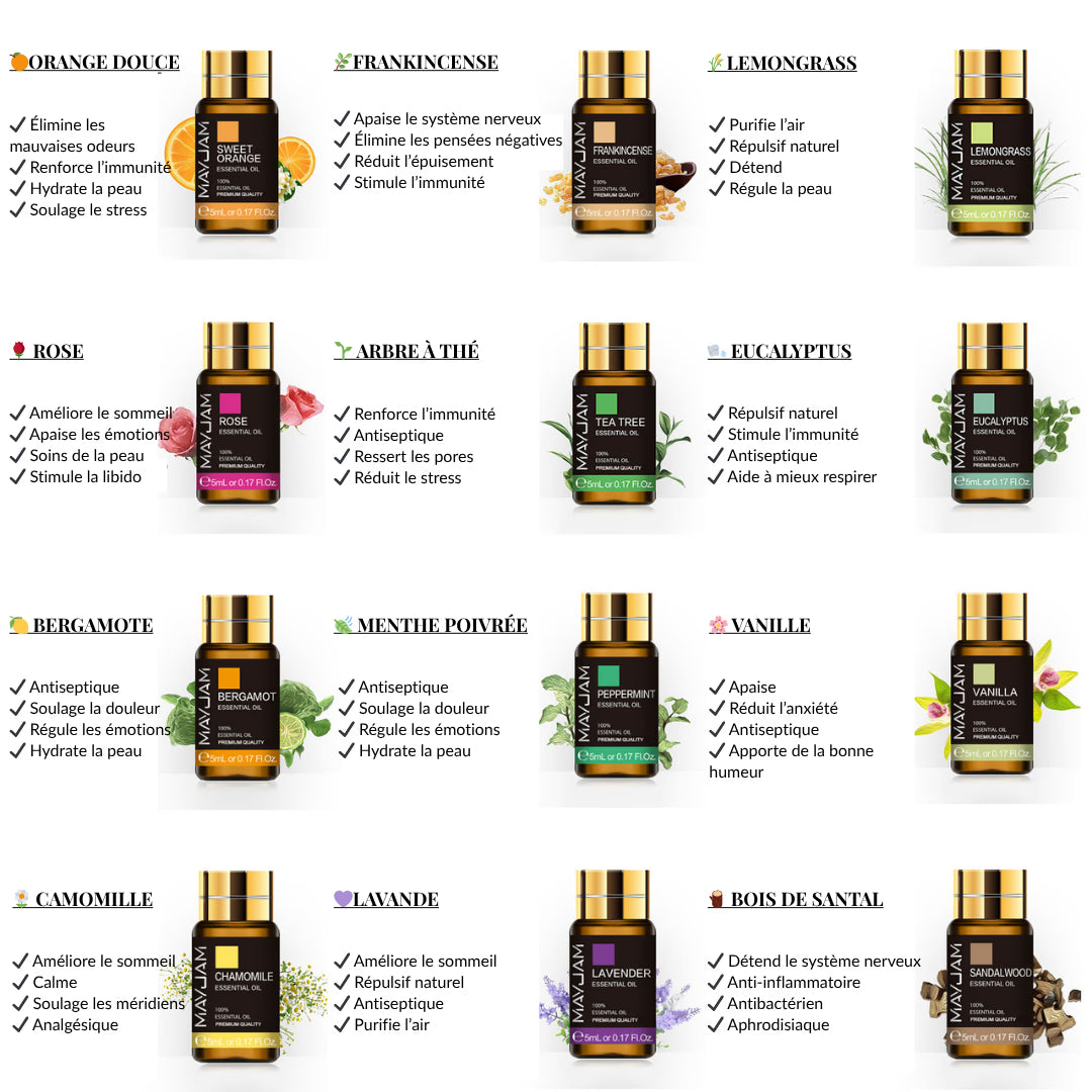 Coffret Huiles Essentielles – Luxe Sensoriel (20 x 5ml) | Aromathérapie & Bien-être