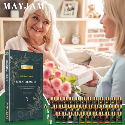 Coffret Huiles Essentielles – Sérénité Royale (35 x 5ml) | Aromathérapie & Bien-être