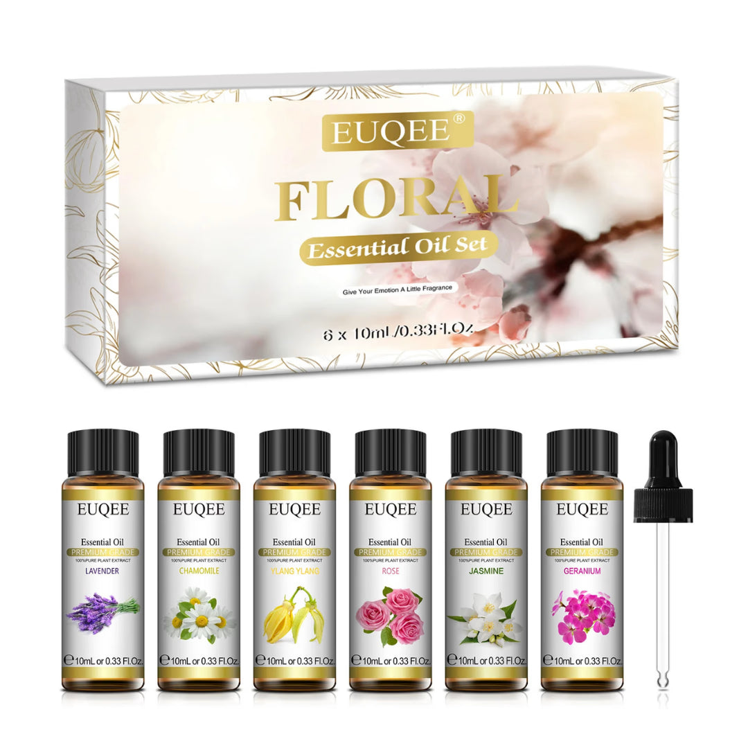 Coffret Huiles Essentielles – Bouquet Floral (6 x 10ml) | Aromathérapie & Bien-être