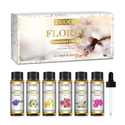 Coffret Huiles Essentielles – Bouquet Floral (6 x 10ml) | Aromathérapie & Bien-être