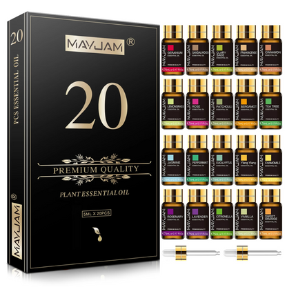 Coffret Huiles Essentielles – Luxe Sensoriel (20 x 5ml) | Aromathérapie & Bien-être
