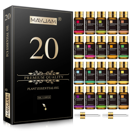 Coffret Huiles Essentielles – Luxe Sensoriel (20 x 5ml) | Aromathérapie & Bien-être