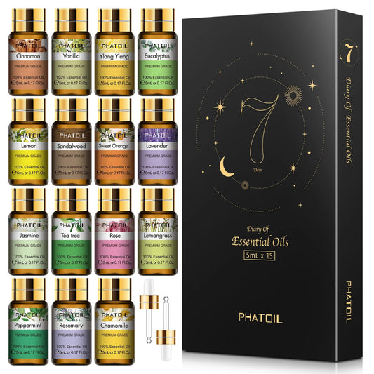 Coffret Huiles Essentielles – Équilibre Parfait (15 x 5ml) | Aromathérapie & Bien-être