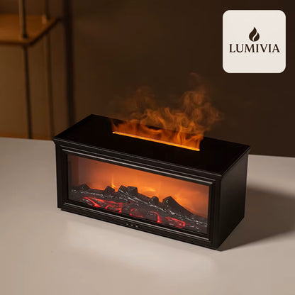 Diffuseur d'Huiles Essentielles LUMIVIA Ignite - Design Cheminée Effet Flamme LED + Télécommande