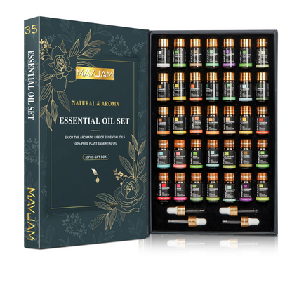 Coffret Huiles Essentielles – Sérénité Royale (35 x 5ml) | Aromathérapie & Bien-être