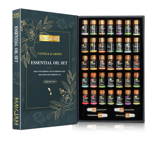 Coffret Huiles Essentielles – Sérénité Royale (35 x 5ml) | Aromathérapie & Bien-être
