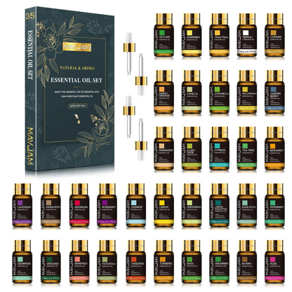 Coffret Huiles Essentielles – Sérénité Royale (35 x 5ml) | Aromathérapie & Bien-être