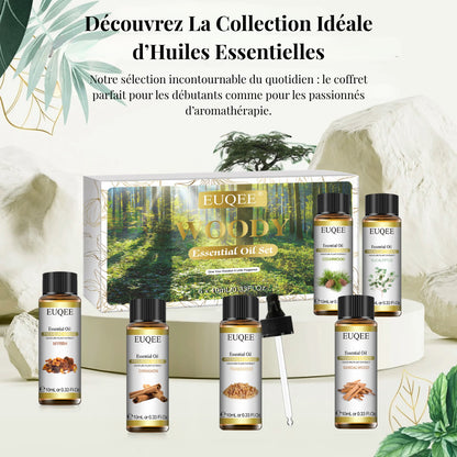 Coffret Huiles Essentielles – Essence Boisée (6 x 10ml) | Aromathérapie & Bien-être